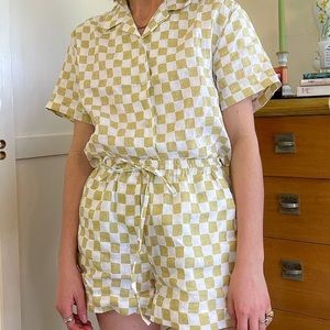 Holiday the Label cream and white checkered set
